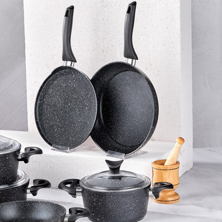 Taç Mastercook Pro 9 Parça Granit Tencere Seti Siyah